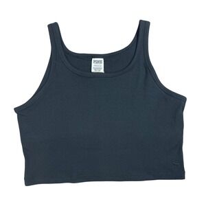 PINK Victoria's Secret Ribbed Cropped Tank Top Gray XL NWT